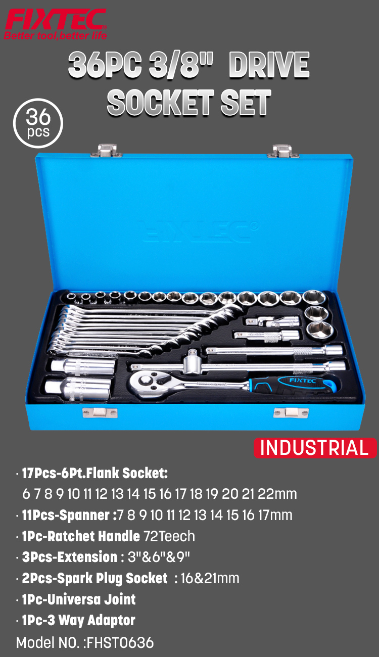 Jeu de 36 douilles &agrave; entra&icirc;nement 3/8' 