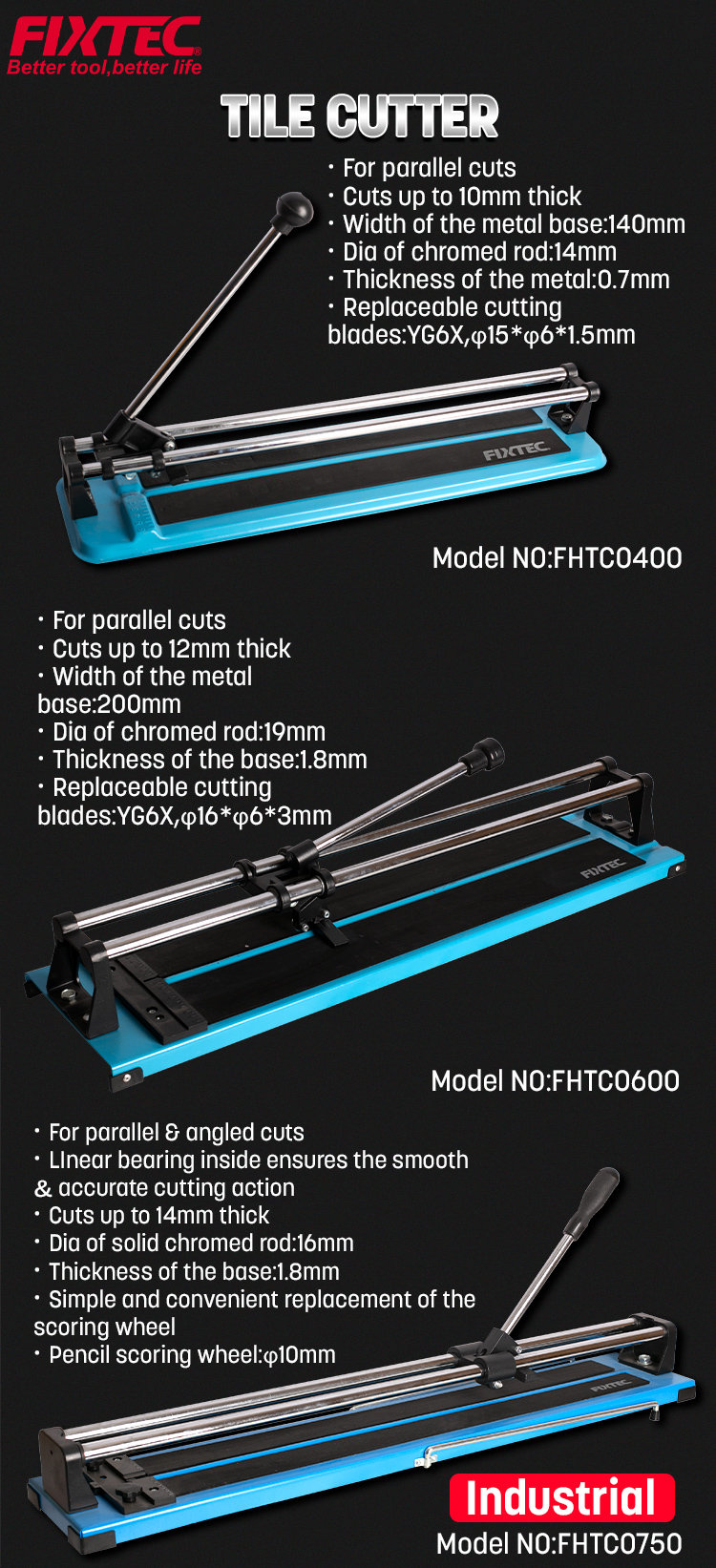 coupe-carreaux de 600 mm