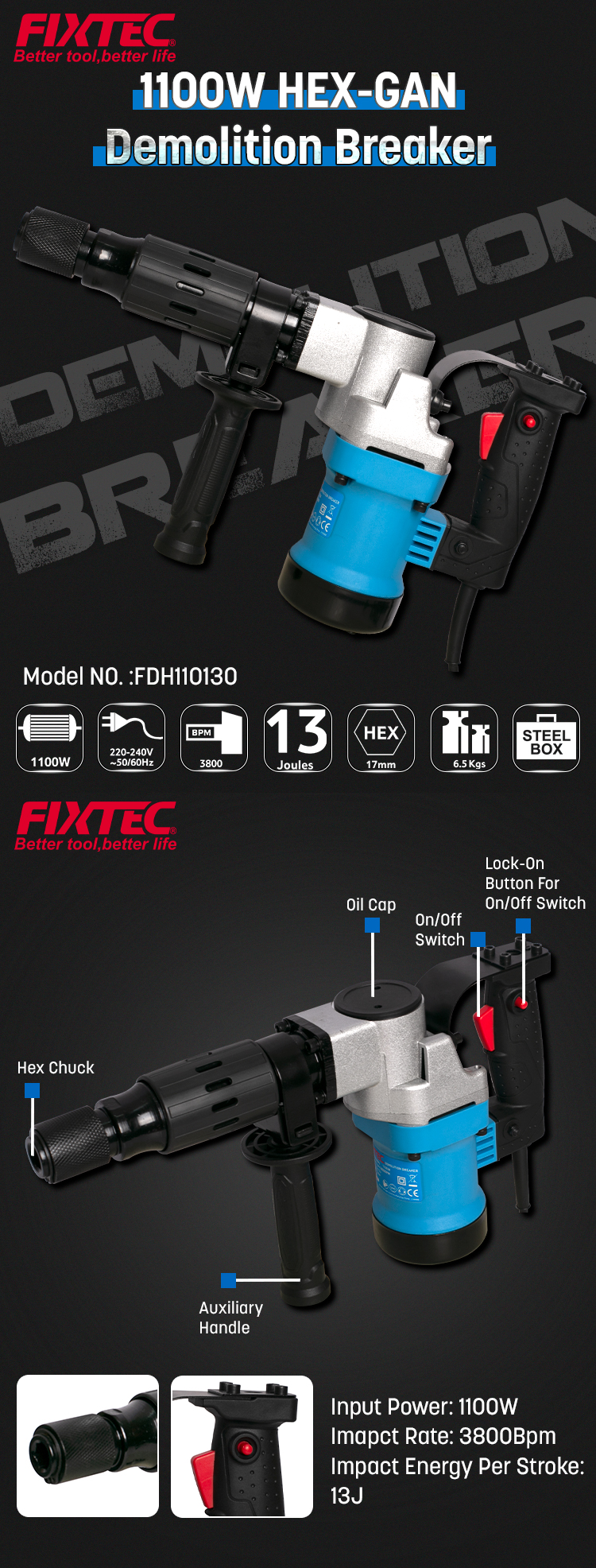 Disjoncteur de d&eacute;molition 1100W