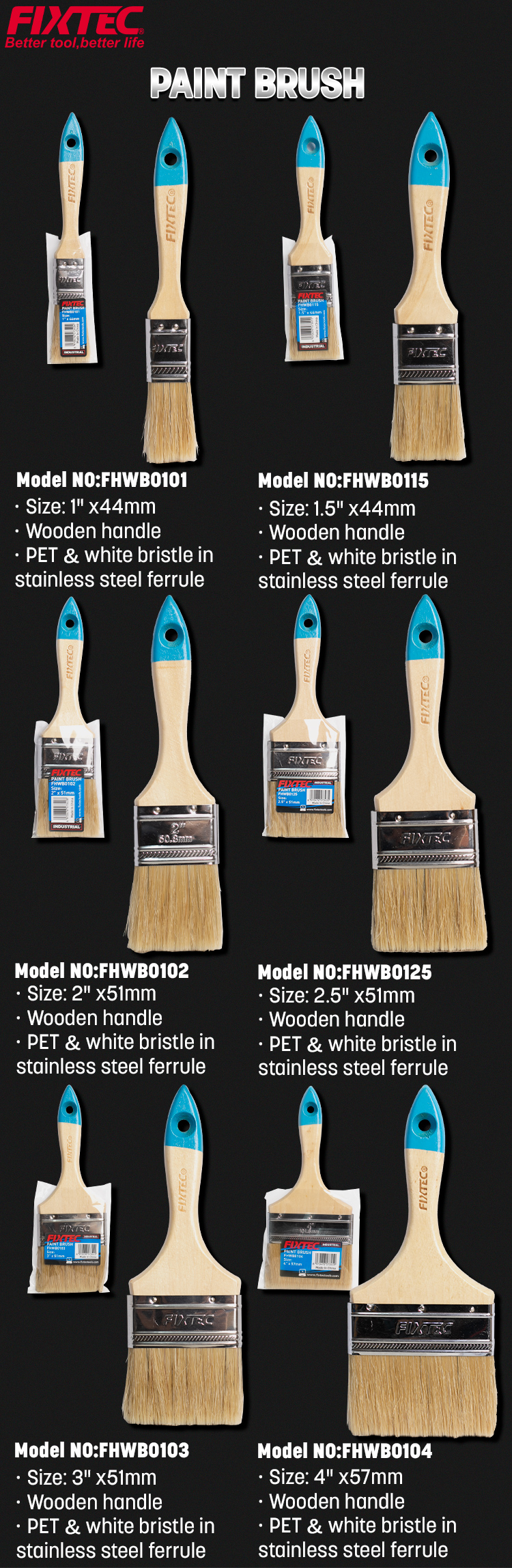 pinceau &agrave; peinture avec manche en bois