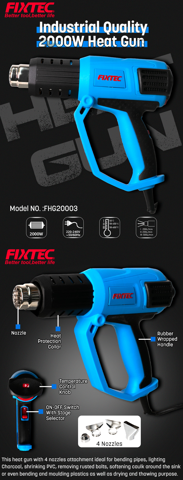 pistolet thermique &eacute;lectrique