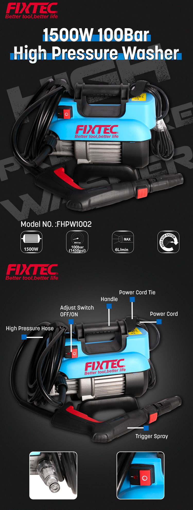 Nettoyeur haute pression 1500W