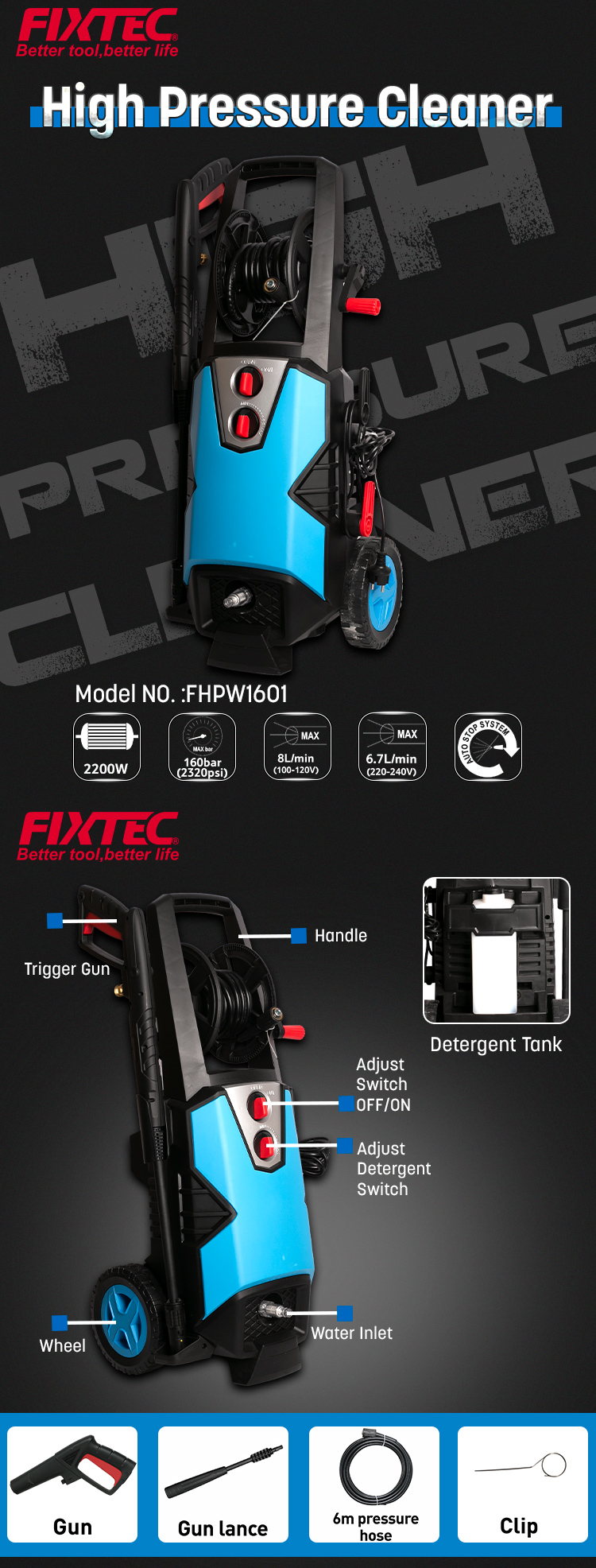 Nettoyeur haute pression 2200W