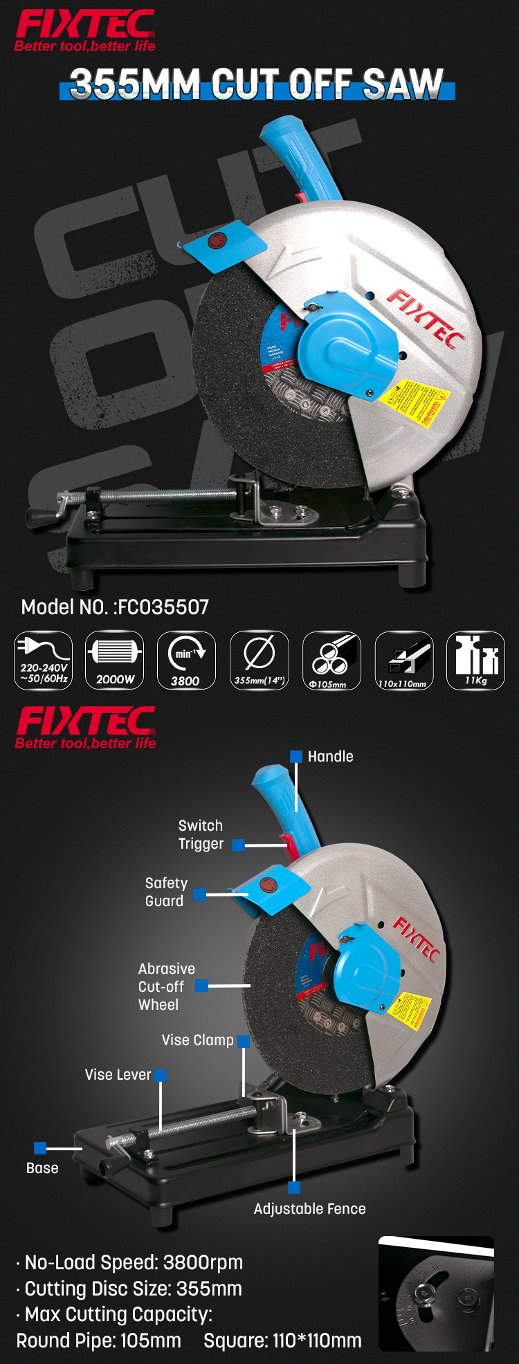 scie &agrave; tron&ccedil;onner de 14 pouces
