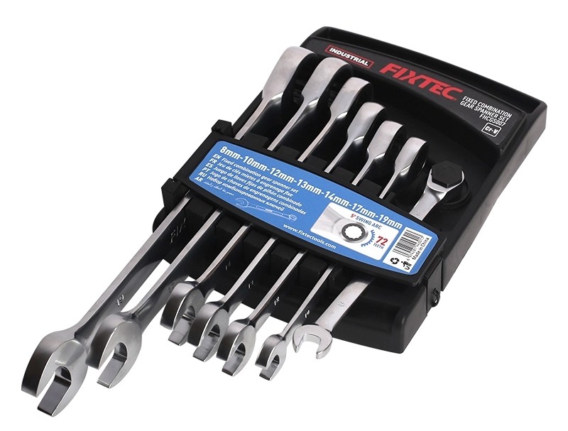 Jeu de cl&eacute;s mixtes &agrave; cliquet &agrave; t&ecirc;te fixe